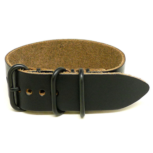 Military Single Piece Watch Strap Black Chromexcel PVD Lifestyle By DaLuca Straps.