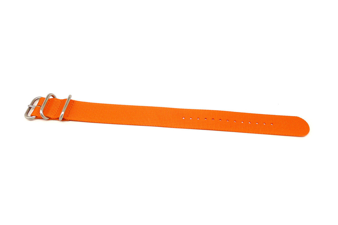Single Piece Orange Ballistic Nylon Military Strap Matte By DaLuca Straps.