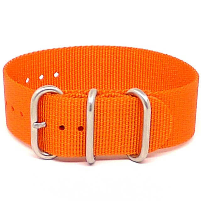Single Piece Orange Ballistic Nylon Military Strap Matte By DaLuca Straps.