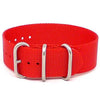 Single Piece Red Ballistic Nylon Military Watch Band Matte By DaLuca Straps.