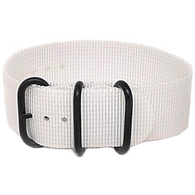 Single Piece White Ballistic Nylon Military Strap PVD Main By DaLuca Straps.