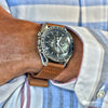 Two Piece Ballistic Nylon Watch Strap Brown PVD By DaLuca Straps.