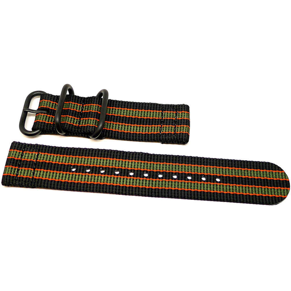 Two Piece Ballistic Nylon Watch Strap Goldfinger PVD By DaLuca Straps.