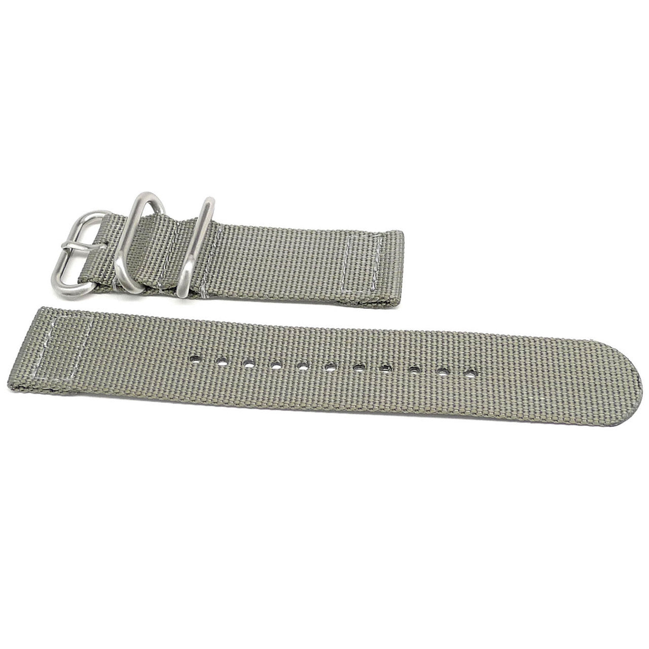 Grey Two Piece Ballistic Nylon Military Band Matte By DaLuca Straps.