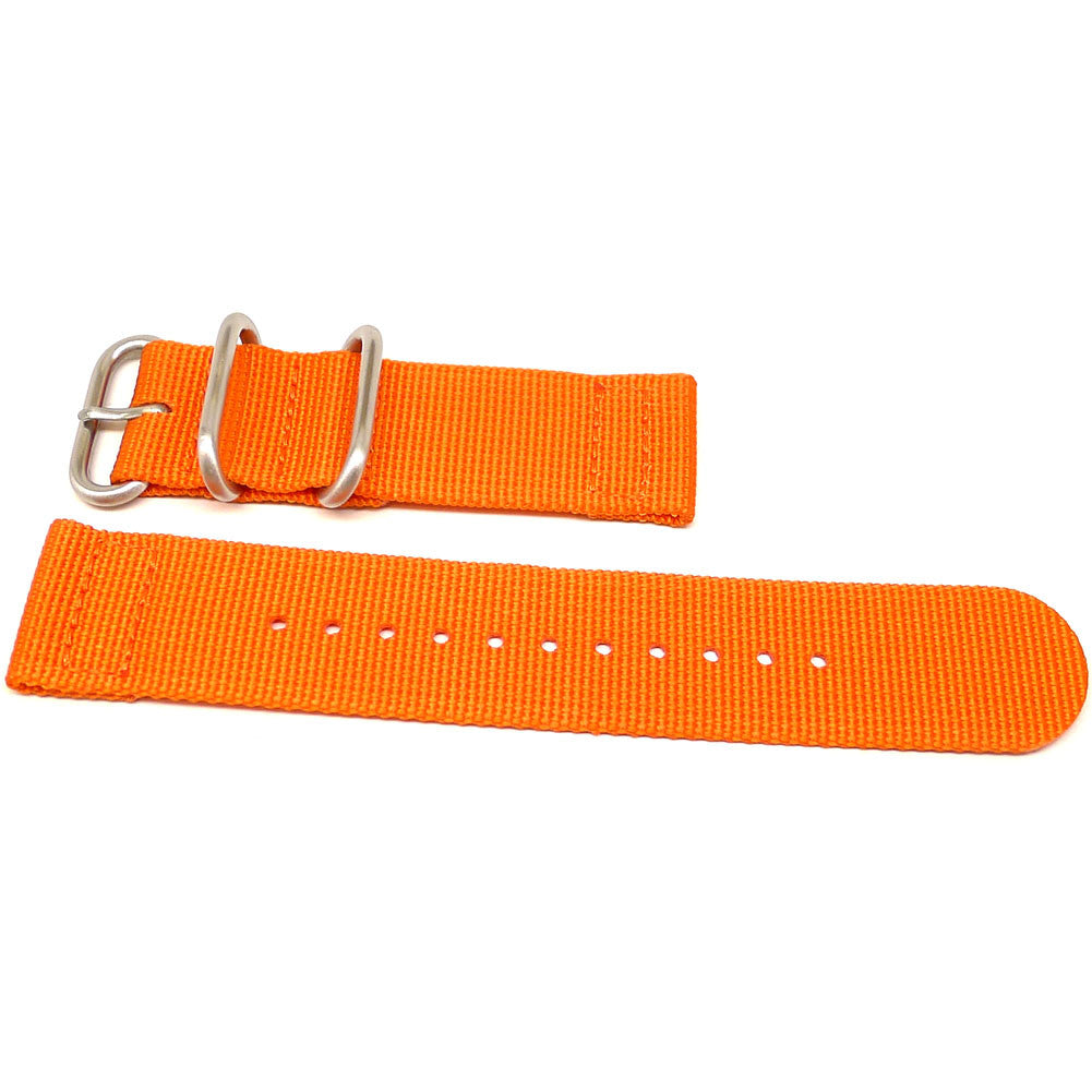 Orange Two Piece Ballistic Nylon Military Strap Matte By DaLuca Straps.