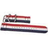 Red White And Blue Two Piece Ballistic Nylon Military Strap Matte By DaLuca Straps.