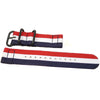 Two Piece Ballistic Nylon Watch Strap Red-White-Blue PVD By DaLuca Straps.