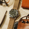 Two Piece Ballistic Nylon Watch Strap Sand PVD By DaLuca Straps.