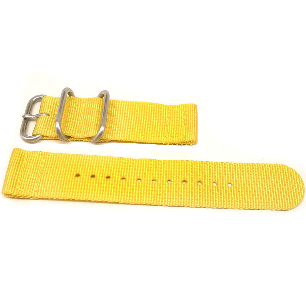 Yellow Two Piece Ballistic Nylon Military Strap Matte By DaLuca Straps.