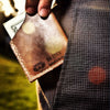 Angle Wallet Made From Genuine Horween Natural Chromexcel Leather by DaLuca Straps.