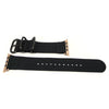 Nylon Apple Watch Strap Black Rose Gold Adapter DaLuca Straps.