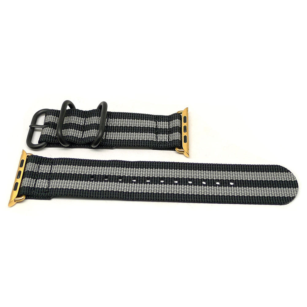 Nylon Apple Watch Strap Bond Gold Adapter DaLuca Straps.