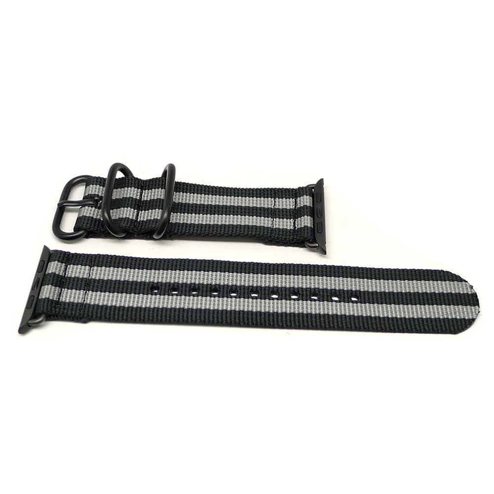 Nylon Apple Watch Strap Wrist Bond Space Grey Adapter DaLuca Straps.