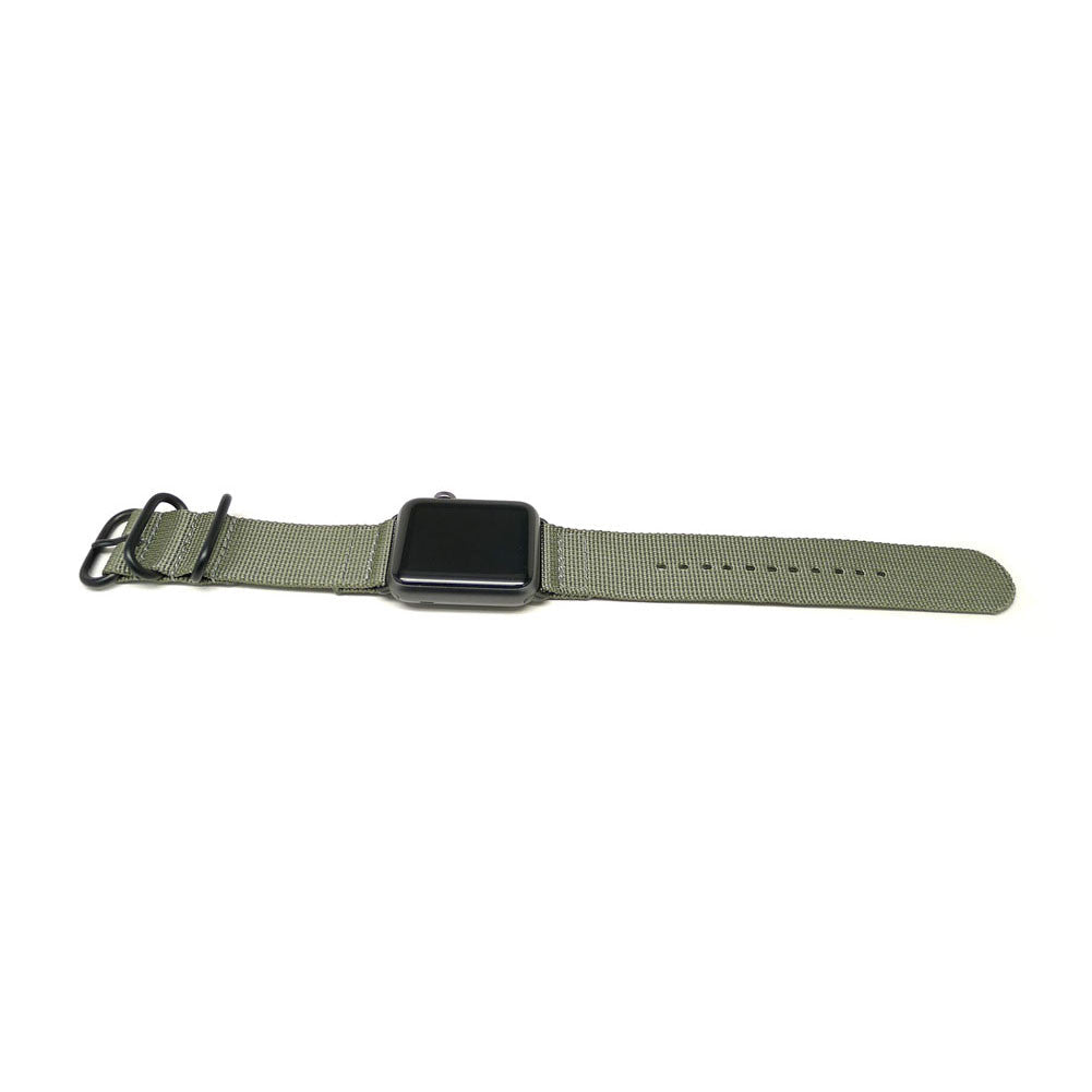 Nylon Apple Watch Strap Wrist Grey Space Grey Adapter DaLuca Straps.