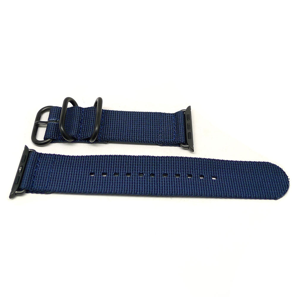 Nylon Apple Watch Strap Wrist Navy Space Grey Adapter DaLuca Straps.