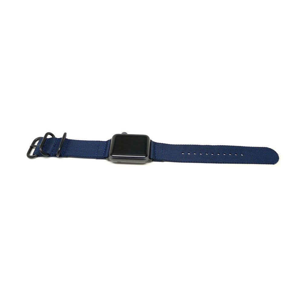 Nylon Apple Watch Strap Wrist Navy Space Grey Adapter DaLuca Straps.