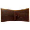 Open View Of A Handmade Bi Fold Wallet Made From Genuine Horween Brown Chromexcel Leather by DaLuca Straps.