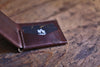 Right Side View Of A Handmade Bi Fold Wallet Made From Genuine Horween Brown Chromexcel Leather by DaLuca Straps.