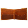Open View Of A Handmade Bi Fold Wallet Made From Genuine Horween Natural Dublin Leather by DaLuca Straps.