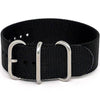 Black Ballistic Nylon Military Single Piece Strap Matte Main By DaLuca Straps.