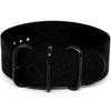 Black Ballistic Nylon Military Single Piece Strap On A PVD Buckle By DaLuca Straps.
