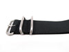 Black Ballistic Nylon Military Watch Strap With A Matte Silver Buckle By DaLuca Straps.