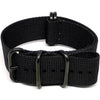 Black Ballistic Nylon Military Watch Strap With A PVD Buckle By DaLuca Straps.