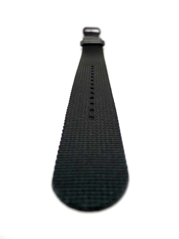 Black Ballistic Nylon Military Watch Strap With A PVD Buckle By DaLuca Straps.