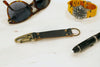 Keychain Made From Genuine Horween Black Chromexcel Leather and Antique Brass Hardware by DaLuca Straps.