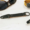 Close View Of Our Keychain Made From Genuine Horween Black Chromexcel Leather and PVD Hardware by DaLuca Straps.