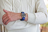 Blue Ballistic Nylon Military Watch Strap With A PVD Buckle By DaLuca Straps.