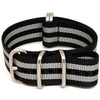 Bond Ballistic Nylon Military Watch Strap With A Matte Silver Buckle By DaLuca Straps.