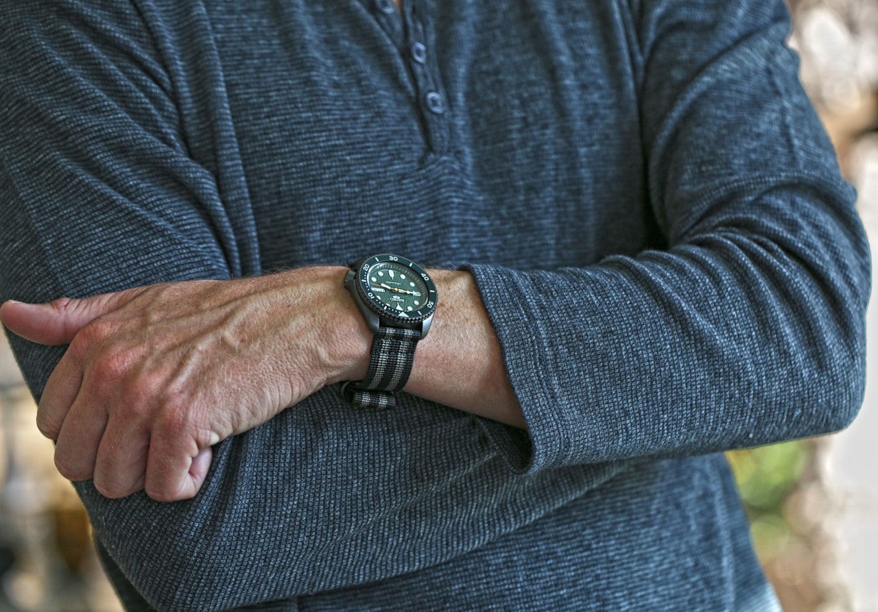 Bond Two Piece Ballistic Nylon Military Band PVD Lifestyle By DaLuca Straps.