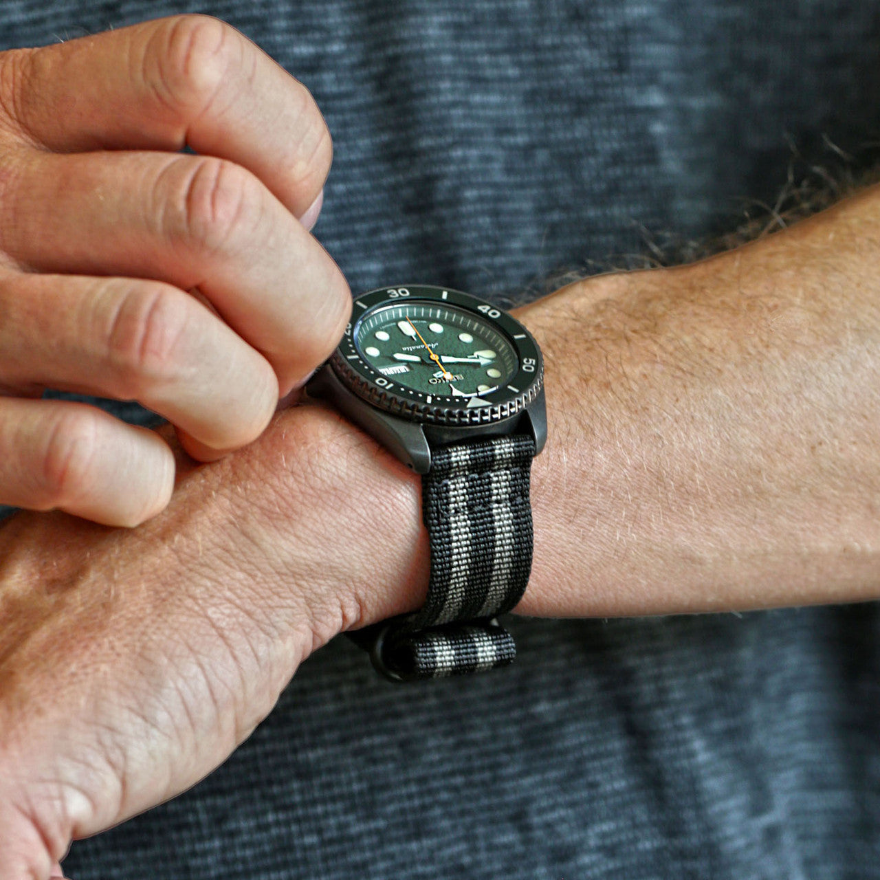Bond Two Piece Ballistic Nylon Military Strap PVD By DaLuca Straps.