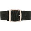Braided Nylon Perlon Watch Strap Black Polished Buckle Main By DaLuca Straps.