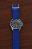 Braided Nylon Perlon Watch Strap Blue Polished Buckle Main By DaLuca Straps.