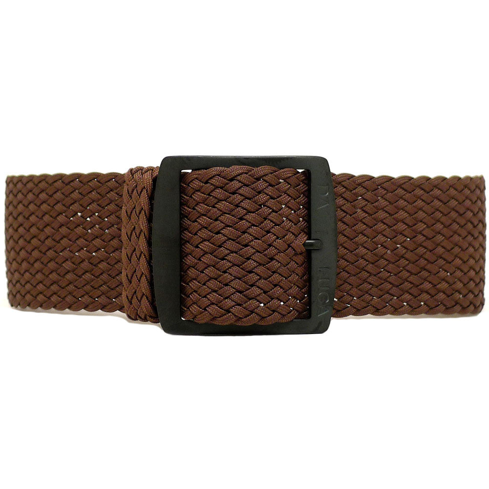 Braided Nylon Perlon Watch Strap Brown PVD Buckle By DaLuca Straps.