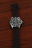 Brown Perlon Nylon Watch Strap With A Black PVD Buckle By DaLuca Straps.