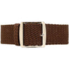 Braided Nylon Perlon Watch Strap Brown Polished Buckle Main By DaLuca Straps.