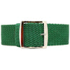 Braided Nylon Perlon Watch Strap Green Polished Buckle Main By DaLuca Straps.