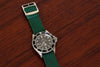 Braided Nylon Perlon Watch Strap Green Polished Buckle Main By DaLuca Straps.