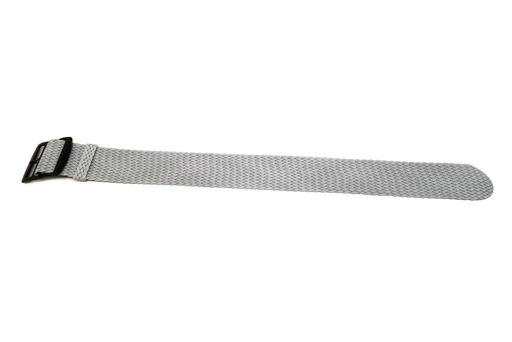 Braided Nylon Perlon Watch Strap Grey PVD Buckle By DaLuca Straps.