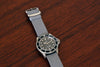 Braided Nylon Perlon Watch Strap Grey Polished Buckle Main By DaLuca Straps.