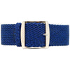Braided Nylon Perlon Watch Strap Navy Polished Buckle Main By DaLuca Straps.