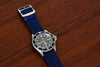 Braided Nylon Perlon Watch Strap Navy Polished Buckle Main By DaLuca Straps.