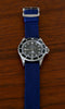 Braided Nylon Perlon Watch Strap Navy Polished Buckle Main By DaLuca Straps.