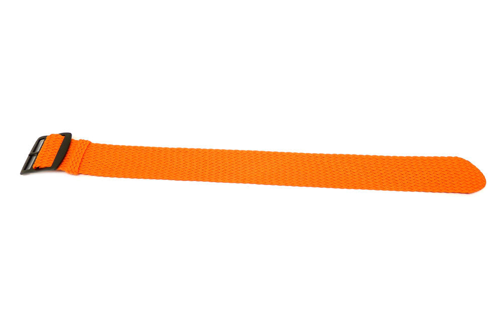 Braided Nylon Perlon Watch Strap Orange PVD Buckle By DaLuca Straps.