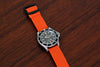 Braided Nylon Perlon Watch Strap Orange PVD Buckle By DaLuca Straps.