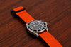 Braided Nylon Perlon Watch Strap Orange PVD Buckle By DaLuca Straps.