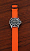 Braided Nylon Perlon Watch Strap Orange PVD Buckle By DaLuca Straps.